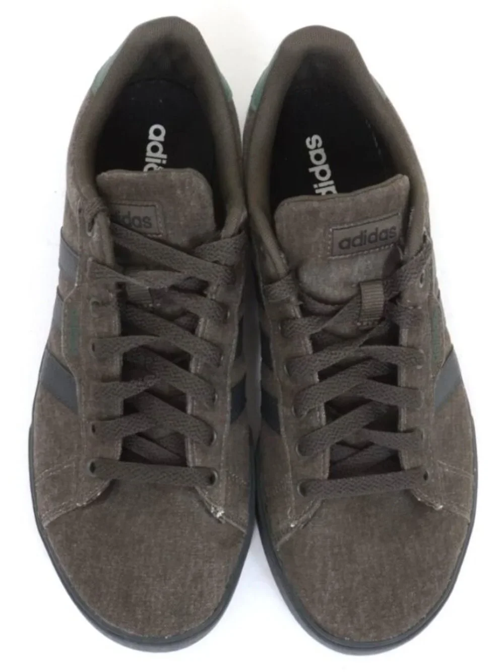 Adidas Mens 8.5 Neo Daily 3.0 'Dark Brown Black Olive Green' Canvas Sneakers